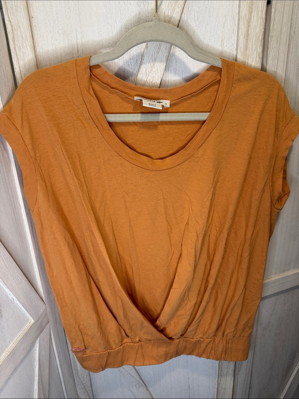 Lacoste Orange Scoop Neck Short Sleeve Tank